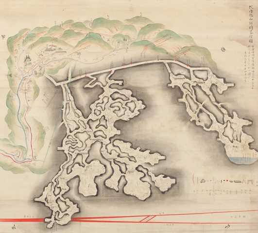 近松永和筆　院内銀山鋪岡略絵図の写真