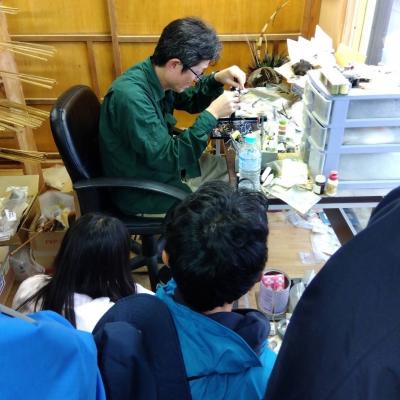 渋谷氏工房で作業見学