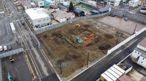 複合公共施設（国道13号線に向かって撮影）
