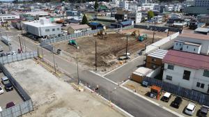 複合公共施設（国道13号線に向かって撮影）