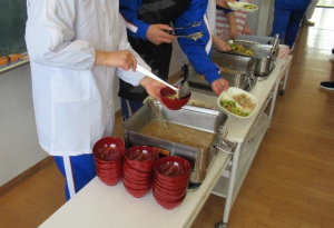 稲川小学校の試験運用の様子