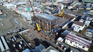 令和7年12月上旬の施設の様子（国道13号線に向かって撮影）