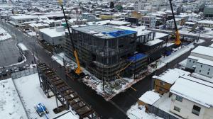 令和7年1月中旬の施設の様子（国道13号線に向かって撮影）