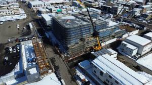 令和8年2月中旬の施設の様子（国道13号線に向かって撮影）