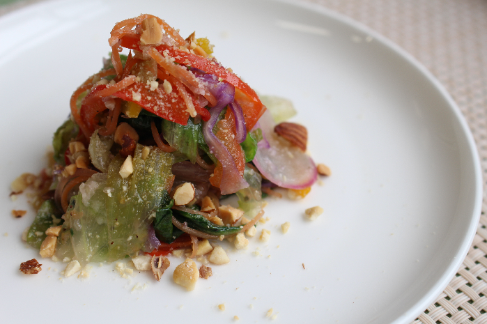 レシピ写真 温野菜のチーズナッツ和え