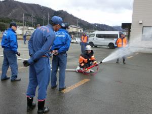 ポンプ操作訓練　放水
