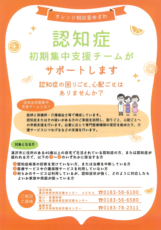 認知症初期集中支援チームチラシ表