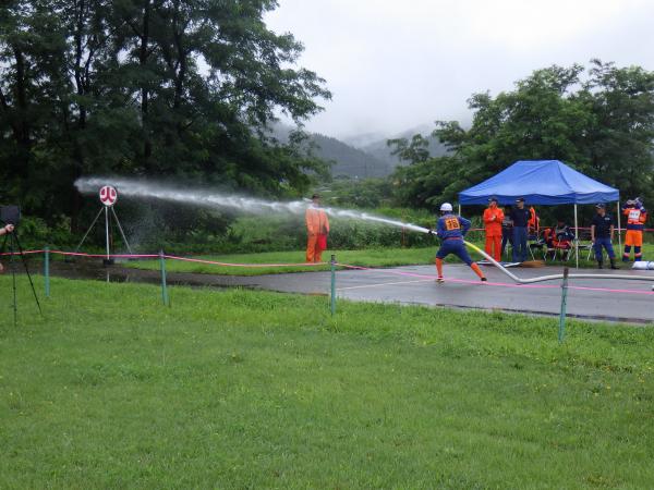 川連分団の操法のようす